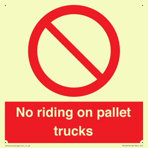 No riding on pallet trucks
